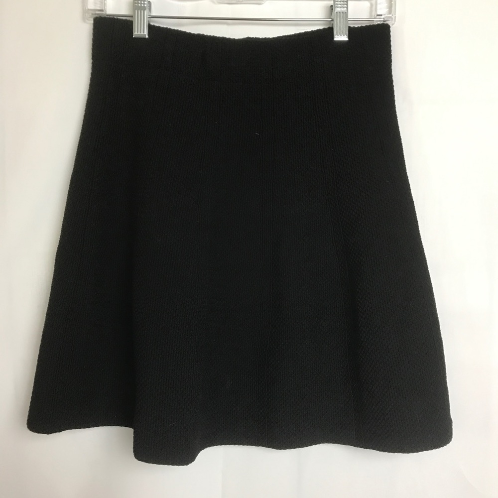 Zara Basics Skater Skirt M Black Pull On Stretch